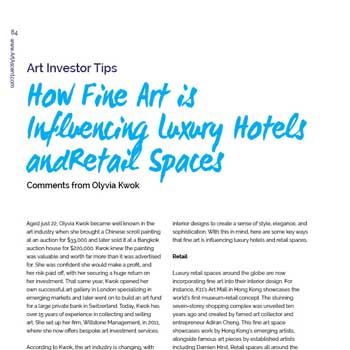 How Fine Art is Influencing Luxury Hotels and Retail Spaces