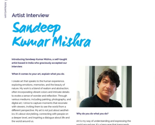 Artist interview with Sandeep Kumar Mishra.